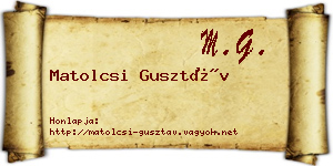 Matolcsi Gusztáv névjegykártya