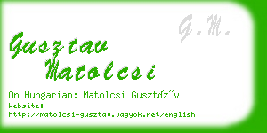 gusztav matolcsi business card